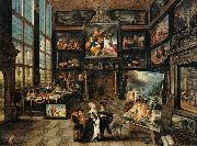 Cornelis de Baellieur Interior of a Collectors Gallery of Paintings and Objets dArt oil painting on canvas